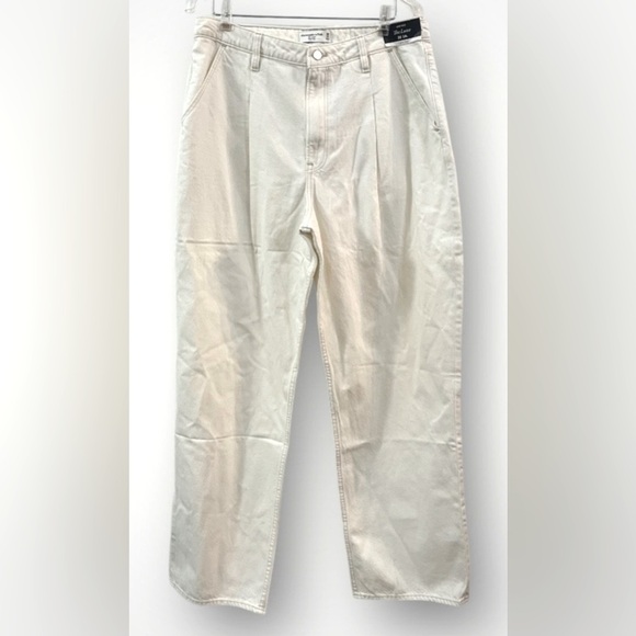 NWT - Abercrombie & Fitch The Loose High Rise Pleated Jeans - Size 33 / 16R - Picture 4 of 5